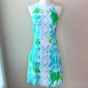 Lilly Pulitzer Blue, Green, White Floral Dress